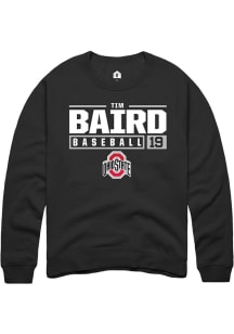 Tim Baird  Rally Ohio State Buckeyes Mens Black NIL Stacked Box Long Sleeve Crew Sweatshirt