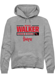 Meghan Walker Rally Mens Graphite Nebraska Cornhuskers NIL Stacked Box Hooded Sweatshirt