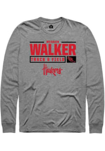 Meghan Walker Rally Mens Graphite Nebraska Cornhuskers NIL Stacked Box Tee