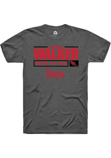 Meghan Walker Dark Grey Nebraska Cornhuskers NIL Stacked Box Short Sleeve T Shirt