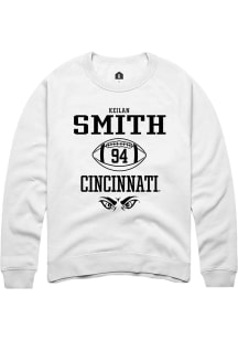 Keilan Smith  Rally Cincinnati Bearcats Mens White NIL Sport Icon Long Sleeve Crew Sweatshirt