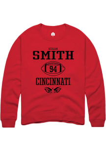 Keilan Smith  Rally Cincinnati Bearcats Mens Red NIL Sport Icon Long Sleeve Crew Sweatshirt