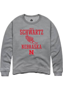 Brett Schwartz  Rally Nebraska Cornhuskers Mens Grey NIL Sport Icon Long Sleeve Crew Sweatshirt