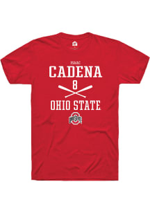 Isaac Cadena  Ohio State Buckeyes Red Rally NIL Sport Icon Short Sleeve T Shirt