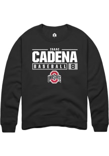 Isaac Cadena  Rally Ohio State Buckeyes Mens Black NIL Stacked Box Long Sleeve Crew Sweatshirt