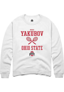 Reece Yakubov  Rally Ohio State Buckeyes Mens White NIL Sport Icon Long Sleeve Crew Sweatshirt