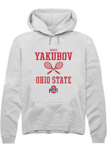 Reece Yakubov  Rally Ohio State Buckeyes Mens White NIL Sport Icon Long Sleeve Hoodie