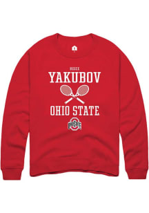 Reece Yakubov  Rally Ohio State Buckeyes Mens Red NIL Sport Icon Long Sleeve Crew Sweatshirt