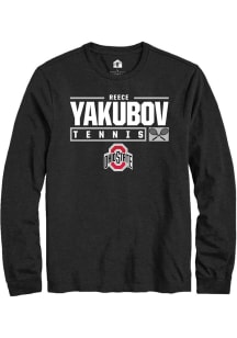 Reece Yakubov  Ohio State Buckeyes Black Rally NIL Stacked Box Long Sleeve T Shirt