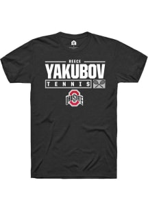 Reece Yakubov  Ohio State Buckeyes Black Rally NIL Stacked Box Short Sleeve T Shirt