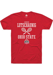 Andrew Lutschaunig  Ohio State Buckeyes Red Rally NIL Sport Icon Short Sleeve T Shirt