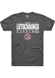 Andrew Lutschaunig  Ohio State Buckeyes Dark Grey Rally NIL Stacked Box Short Sleeve T Shirt