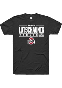Andrew Lutschaunig  Ohio State Buckeyes Black Rally NIL Stacked Box Short Sleeve T Shirt