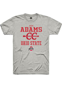 Colby Adams  Ohio State Buckeyes Ash Rally NIL Sport Icon Short Sleeve T Shirt