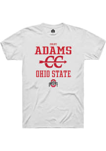 Colby Adams  Ohio State Buckeyes White Rally NIL Sport Icon Short Sleeve T Shirt