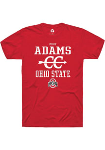 Colby Adams  Ohio State Buckeyes Red Rally NIL Sport Icon Short Sleeve T Shirt