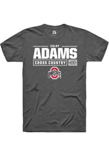 Colby Adams  Ohio State Buckeyes Dark Grey Rally NIL Stacked Box Short Sleeve T Shirt