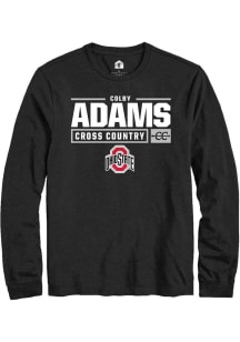 Colby Adams  Ohio State Buckeyes Black Rally NIL Stacked Box Long Sleeve T Shirt