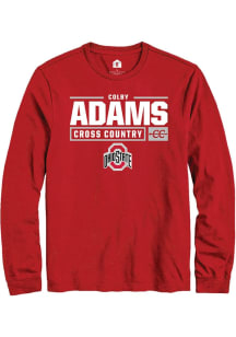 Colby Adams  Ohio State Buckeyes Red Rally NIL Stacked Box Long Sleeve T Shirt