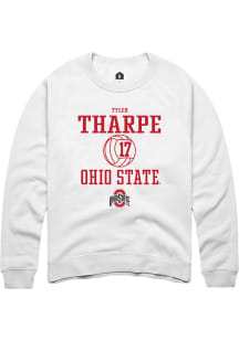 Tyler Tharpe  Rally Ohio State Buckeyes Mens White NIL Sport Icon Long Sleeve Crew Sweatshirt