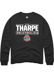 Tyler Tharpe  Rally Ohio State Buckeyes Mens Black NIL Stacked Box Long Sleeve Crew Sweatshirt