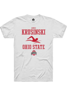 Annie Krusinski  Ohio State Buckeyes White Rally NIL Sport Icon Short Sleeve T Shirt