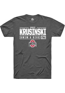 Annie Krusinski  Ohio State Buckeyes Dark Grey Rally NIL Stacked Box Short Sleeve T Shirt