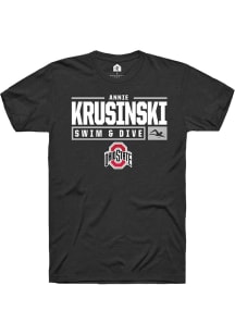 Annie Krusinski  Ohio State Buckeyes Black Rally NIL Stacked Box Short Sleeve T Shirt