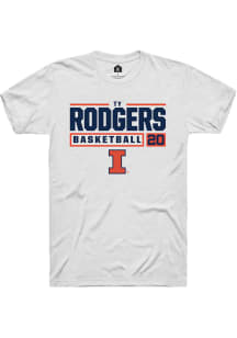 Ty Rodgers  Illinois Fighting Illini White Rally NIL Stacked Box Short Sleeve T Shirt