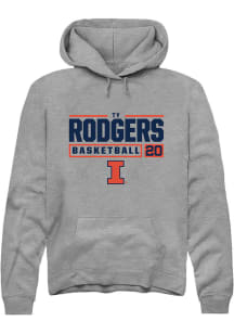 Ty Rodgers  Rally Illinois Fighting Illini Mens Grey NIL Stacked Box Long Sleeve Hoodie