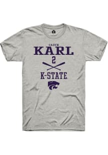 Raphael Pelletier  K-State Wildcats Graphite Rally NIL Sport Icon Long Sleeve T Shirt
