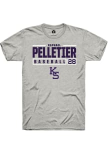 Raphael Pelletier  K-State Wildcats Ash Rally NIL Stacked Box Short Sleeve T Shirt