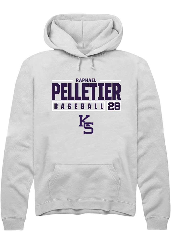 Rally K-State Wildcats Mens White NIL Stacked Box Long Sleeve Hoodie