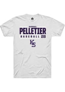 Raphael Pelletier  K-State Wildcats White Rally NIL Stacked Box Short Sleeve T Shirt