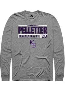 Raphael Pelletier  K-State Wildcats Graphite Rally NIL Stacked Box Long Sleeve T Shirt