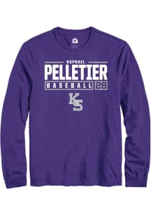 Raphael Pelletier  K-State Wildcats Purple Rally NIL Stacked Box Long Sleeve T Shirt