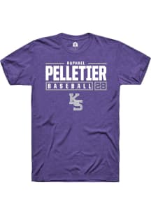 Raphael Pelletier  K-State Wildcats Purple Rally NIL Stacked Box Short Sleeve T Shirt