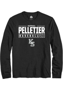 Raphael Pelletier  K-State Wildcats Black Rally NIL Stacked Box Long Sleeve T Shirt