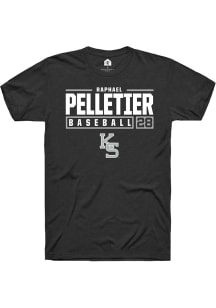 Raphael Pelletier  K-State Wildcats Black Rally NIL Stacked Box Short Sleeve T Shirt