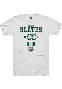 Charles Slates  Ohio Bobcats White Rally NIL Sport Icon Short Sleeve T Shirt