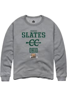 Charles Slates  Rally Ohio Bobcats Mens Graphite NIL Sport Icon Long Sleeve Crew Sweatshirt