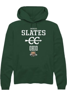 Charles Slates  Rally Ohio Bobcats Mens Green NIL Sport Icon Long Sleeve Hoodie