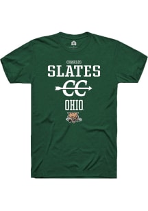 Charles Slates  Ohio Bobcats Green Rally NIL Sport Icon Short Sleeve T Shirt