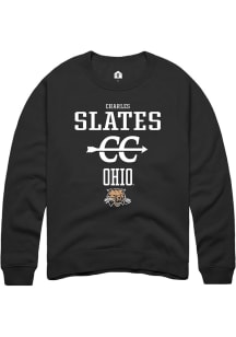 Charles Slates  Rally Ohio Bobcats Mens Black NIL Sport Icon Long Sleeve Crew Sweatshirt