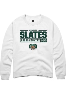 Charles Slates  Rally Ohio Bobcats Mens White NIL Stacked Box Long Sleeve Crew Sweatshirt