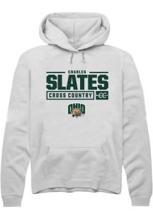 Charles Slates  Rally Ohio Bobcats Mens White NIL Stacked Box Long Sleeve Hoodie