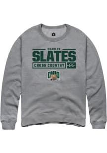 Charles Slates  Rally Ohio Bobcats Mens Graphite NIL Stacked Box Long Sleeve Crew Sweatshirt