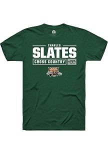 Charles Slates  Ohio Bobcats Green Rally NIL Stacked Box Short Sleeve T Shirt