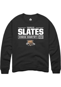 Charles Slates  Rally Ohio Bobcats Mens Black NIL Stacked Box Long Sleeve Crew Sweatshirt