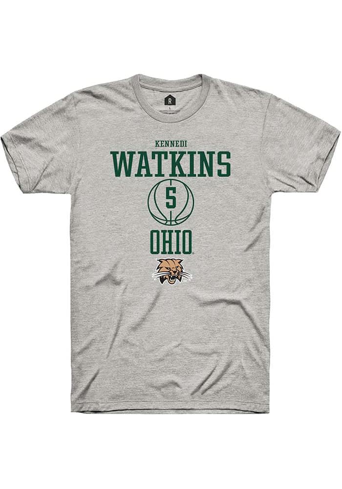 Kennedi Watkins  Ohio Bobcats Ash Rally NIL Sport Icon Short Sleeve T Shirt